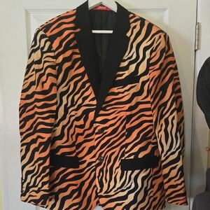 Shinesty Orange and Black Tiger, Bengals Print Sport Coat
